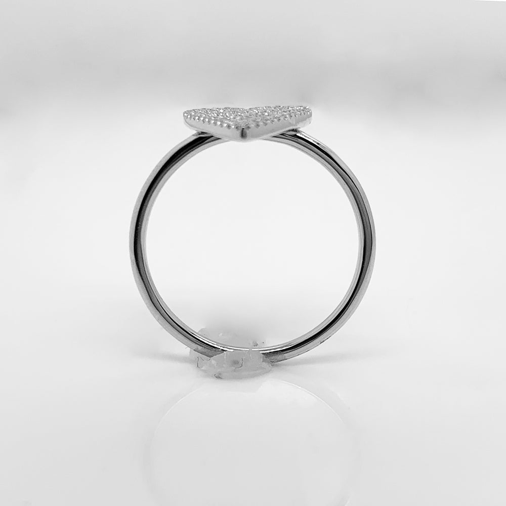 0.26Ct 14K W/G Diamond Pave Heart Lady's Ring