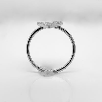 0.26Ct 14K W/G Diamond Pave Heart Lady's Ring