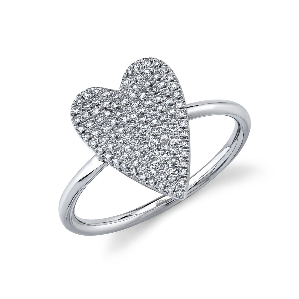 0.26Ct 14K W/G Diamond Pave Heart Lady's Ring