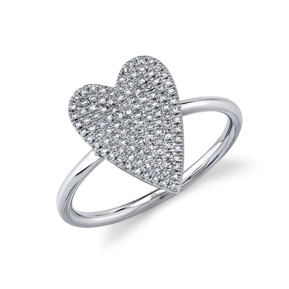 0.26Ct 14K W/G Diamond Pave Heart Lady's Ring