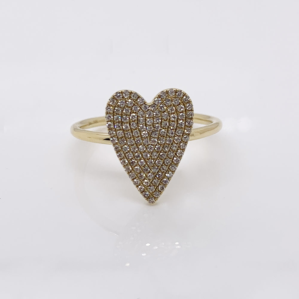 0.56Ct 14K Y/G Diamond Pave Heart Lady's Ring