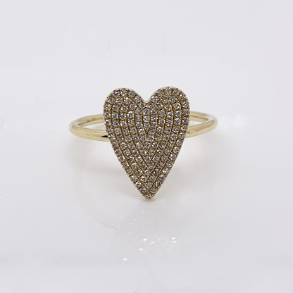 0.56Ct 14K Y/G Diamond Pave Heart Lady's Ring