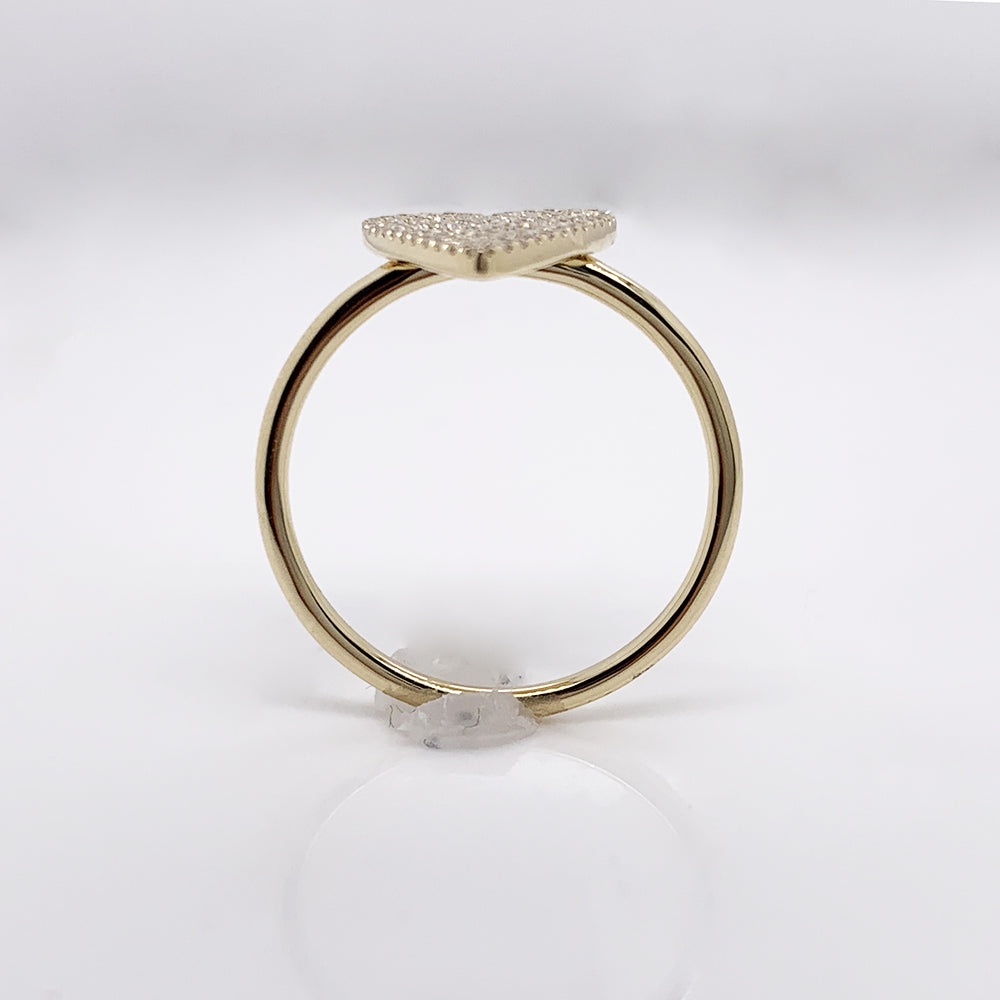 0.56Ct 14K Y/G Diamond Pave Heart Lady's Ring
