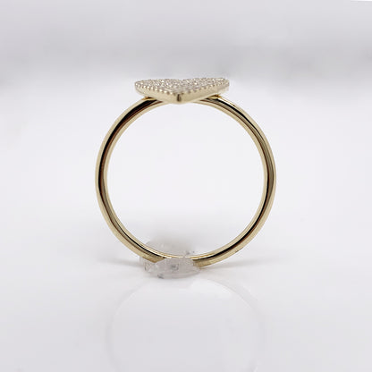 0.56Ct 14K Y/G Diamond Pave Heart Lady's Ring