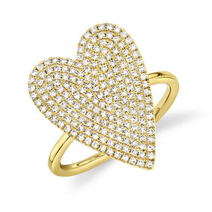 0.56Ct 14K Y/G Diamond Pave Heart Lady's Ring
