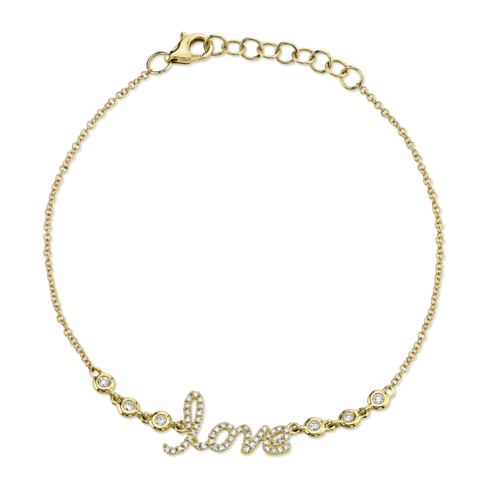 0.19Ct 14K Y/G Diamond "Love" Bracelet