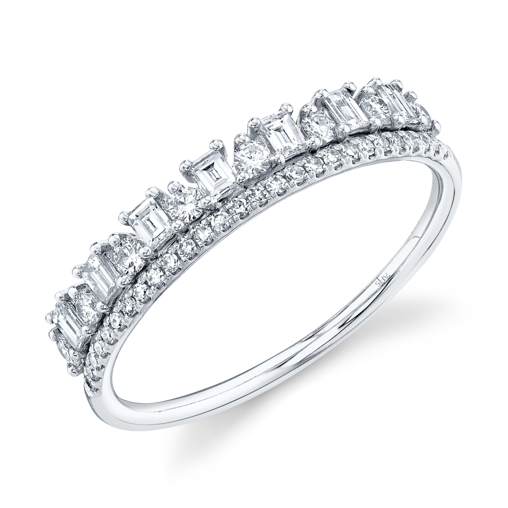 0.44Ct 14K W/G Diamond Baguette Ring