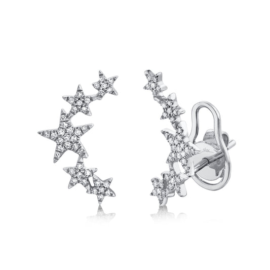 0.17Ct 14K W/G Diamond Star Earring