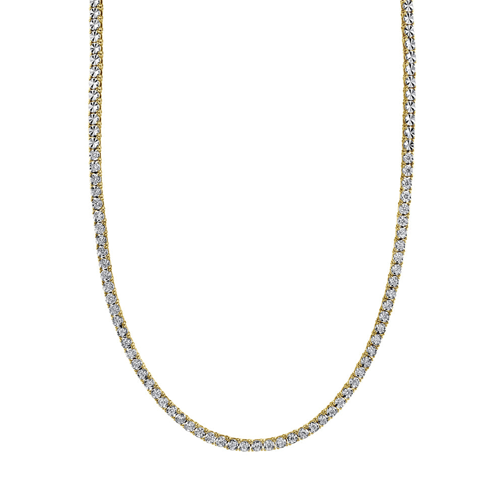 0.95Ct 14K Y/G Diamond Tennis Necklace