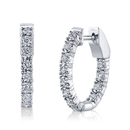 0.47Ct 14K W/G Diamond Oval Hoop Earring