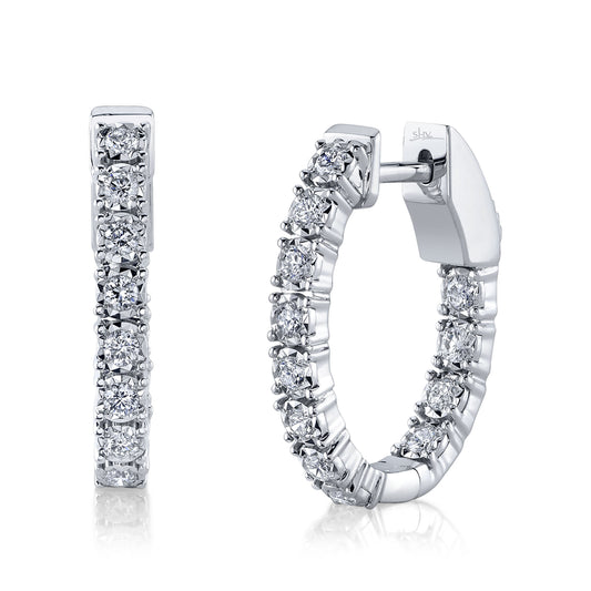 0.47Ct 14K W/G Diamond Oval Hoop Earring