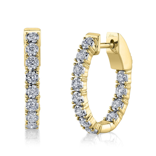 0.47Ct 14K Y/G Diamond Oval Hoop Earring