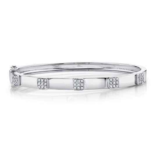 0.43Ct 14K W/G Diamond Pave Bangle