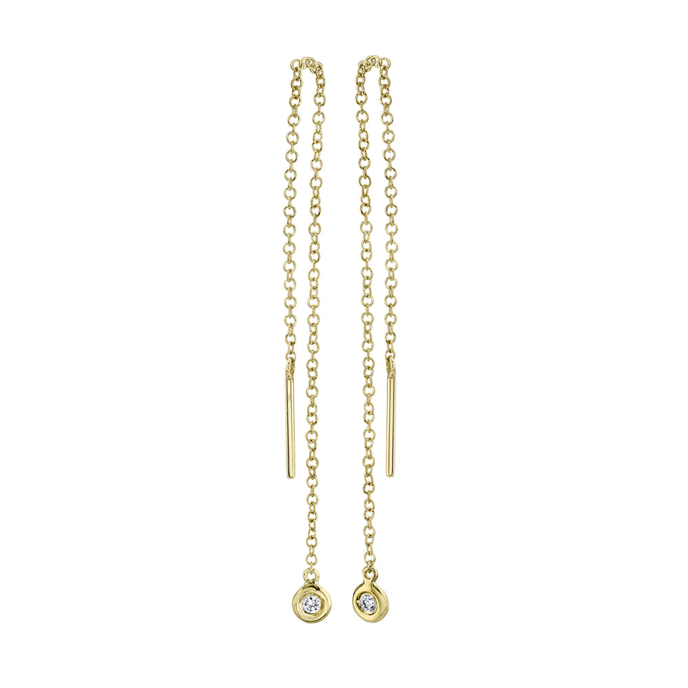 0.04Ct 14K Y/G Diamond Threader Earring
