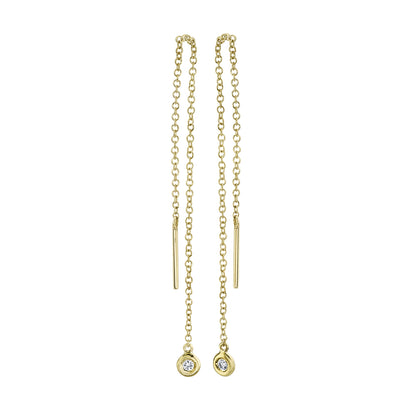 0.04Ct 14K Y/G Diamond Threader Earring