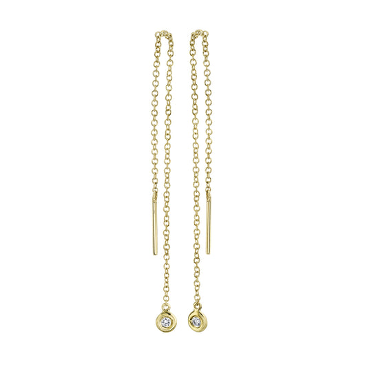 0.04Ct 14K Y/G Diamond Threader Earring