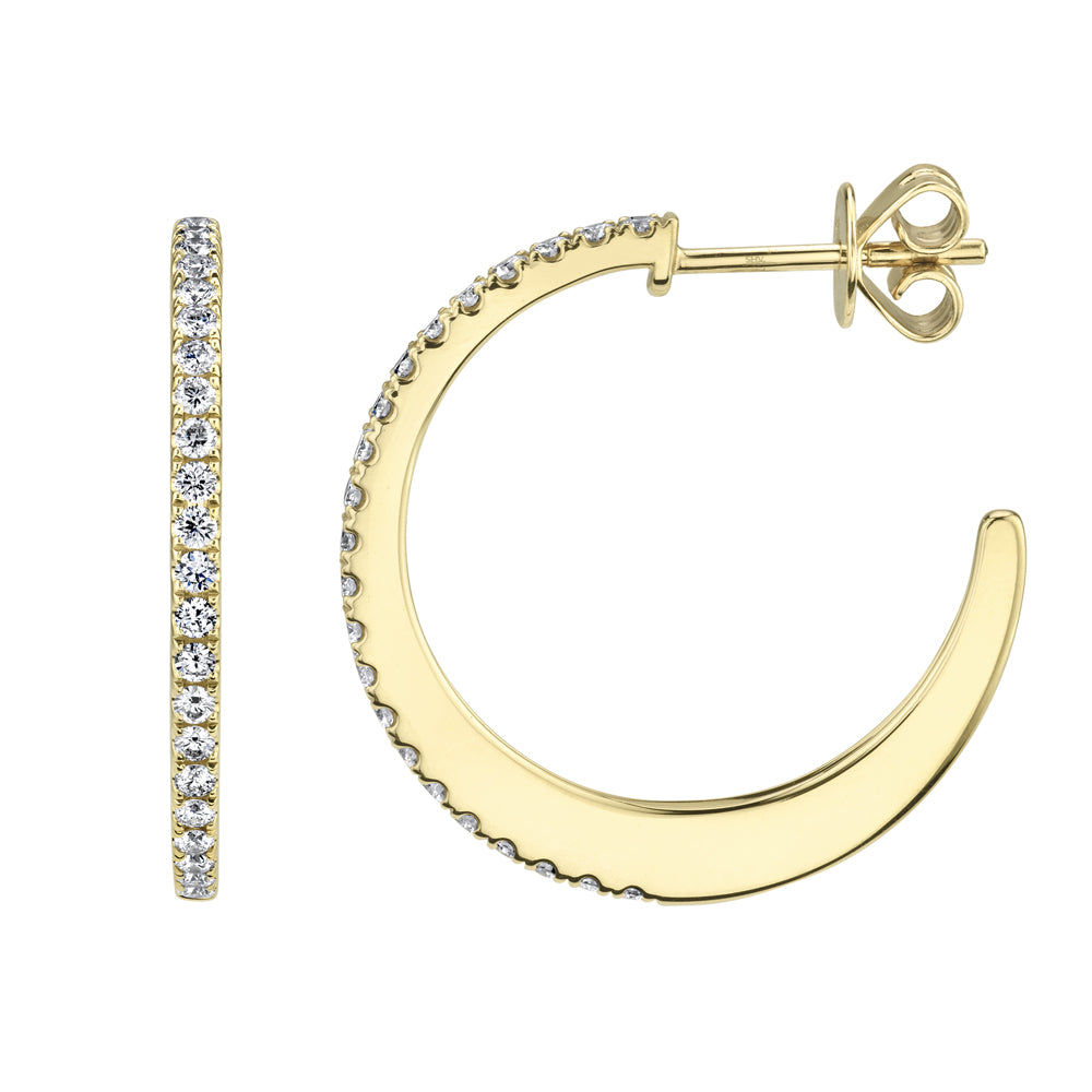 0.51Ct 14K Y/G Diamond Hoop Earring