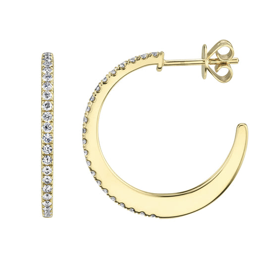 0.51Ct 14K Y/G Diamond Hoop Earring
