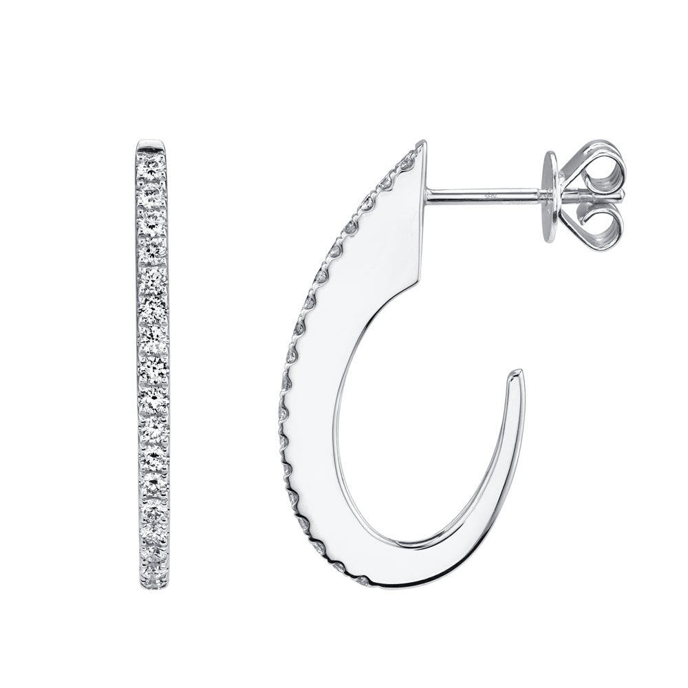 0.42Ct 14K W/G Diamond Hoop Earring