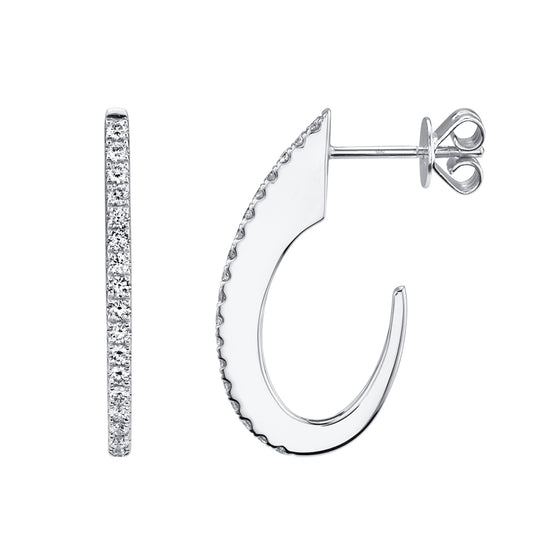 0.42Ct 14K W/G Diamond Hoop Earring