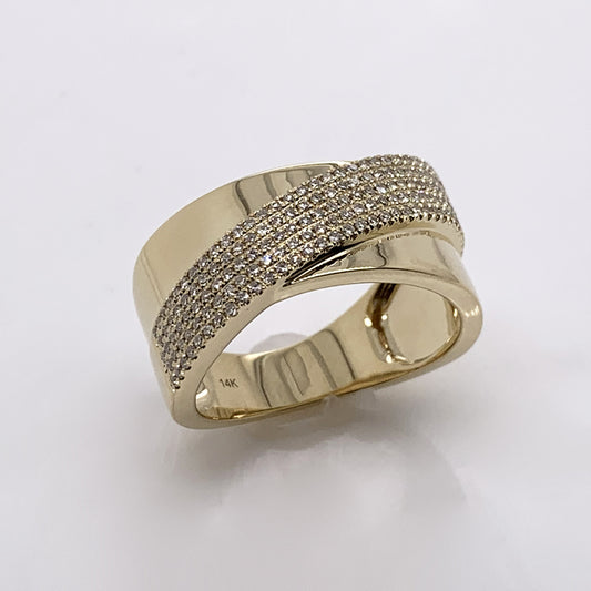 0.38Ct 14K Y/G Diamond Pave Ring