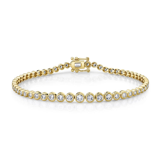 1.90Ct 14K Y/G Diamond Bezel Tennis Bracelet
