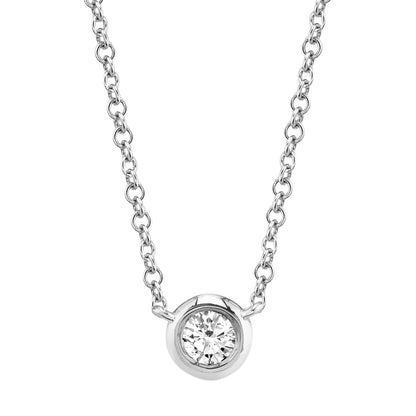 0.20Ct 14K W/G Diamond Bezel Necklace