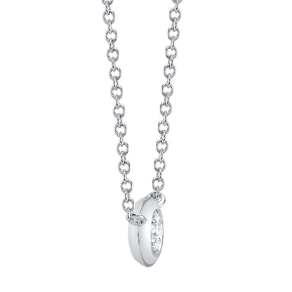 0.20Ct 14K W/G Diamond Bezel Necklace