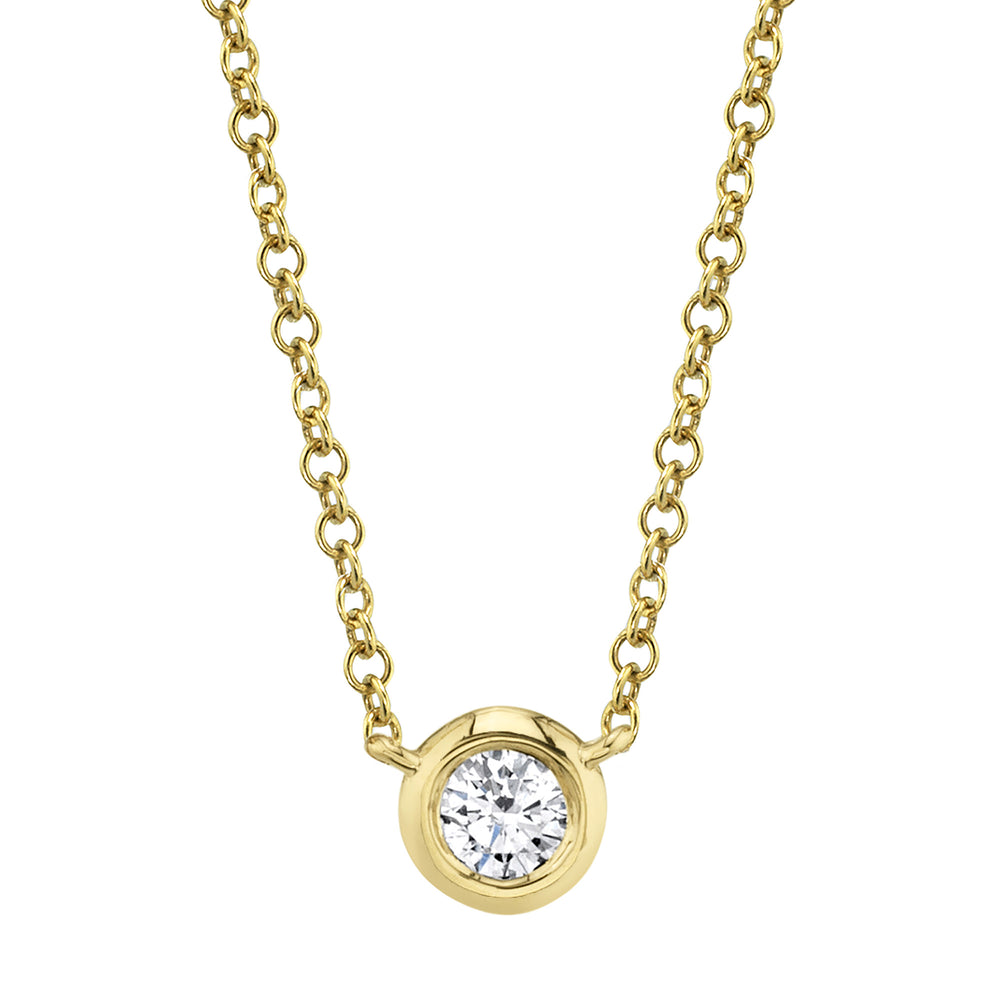 0.20Ct 14K Y/G Diamond Bezel Necklace