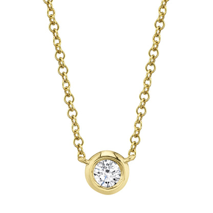 0.20Ct 14K Y/G Diamond Bezel Necklace