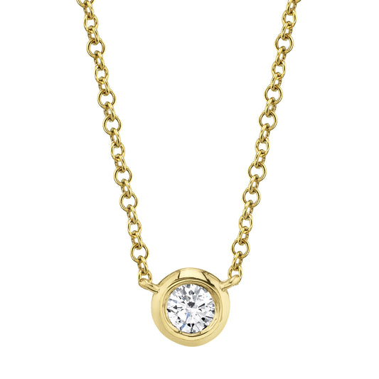 0.20Ct 14K Y/G Diamond Bezel Necklace