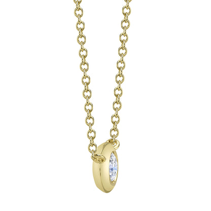 0.20Ct 14K Y/G Diamond Bezel Necklace