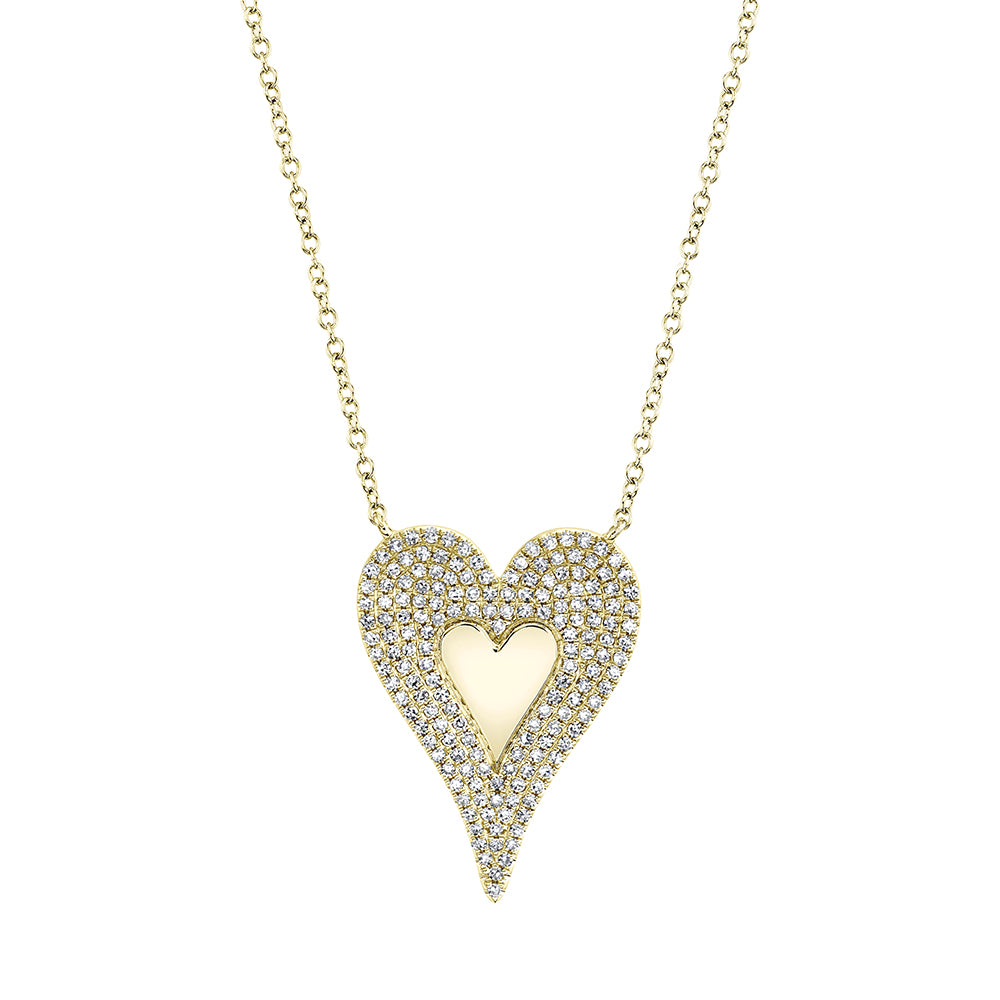 0.38Ct 14K Y/G Diamond Heart Necklace