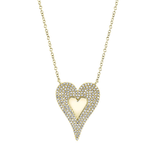 0.38Ct 14K Y/G Diamond Heart Necklace