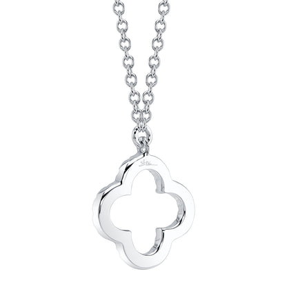 0.08Ct 14K W/G Diamond Clover Necklace