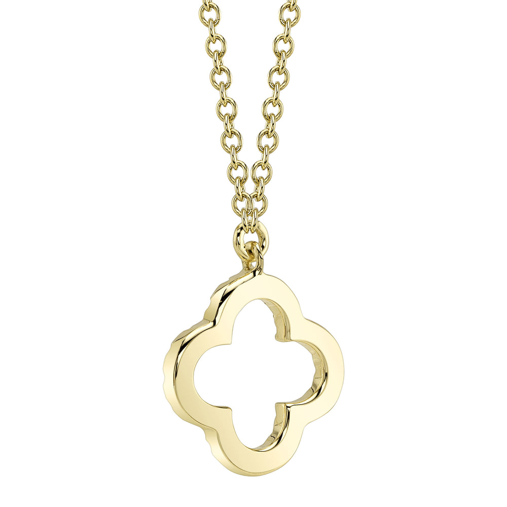 0.08Ct 14K Y/G Diamond Clover Necklace