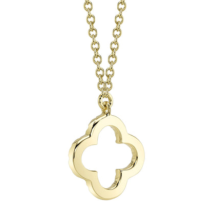 0.08Ct 14K Y/G Diamond Clover Necklace