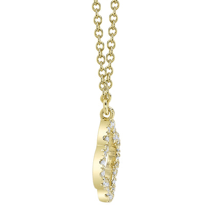 0.08Ct 14K Y/G Diamond Clover Necklace