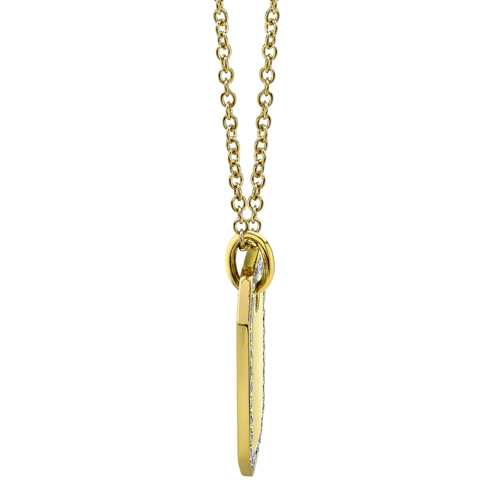 0.40Ct 14K Y/G Diamond Dog Tag Necklace