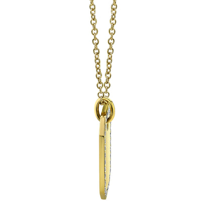 0.40Ct 14K Y/G Diamond Dog Tag Necklace