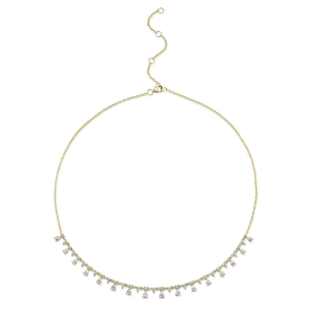 2.12Ct 14K Y/G Diamond Pear Necklace