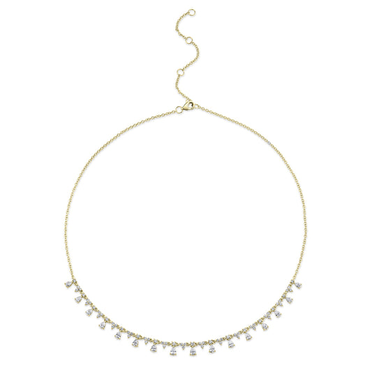 2.12Ct 14K Y/G Diamond Pear Necklace