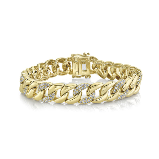 1.69Ct 14K Y/G Diamond Pave Link Bracelet