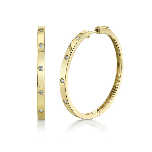 0.19Ct 14K Y/G Diamond Hoop Earring