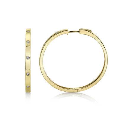 0.19Ct 14K Y/G Diamond Hoop Earring