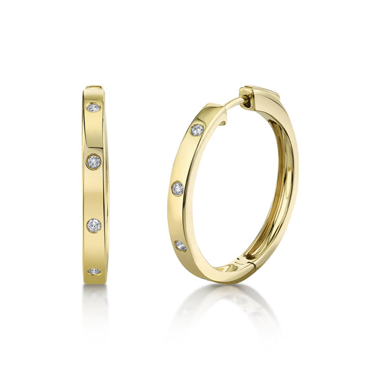 0.15Ct 14K Y/G Diamond Hoop Earring