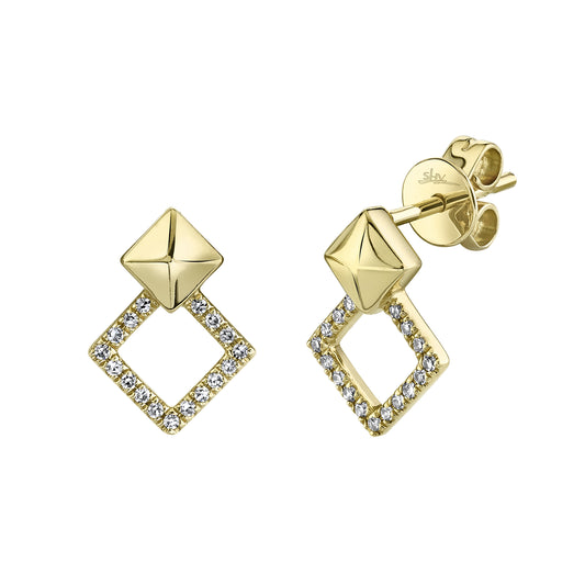 0.11Ct 14K Y/G Diamond Stud Earring