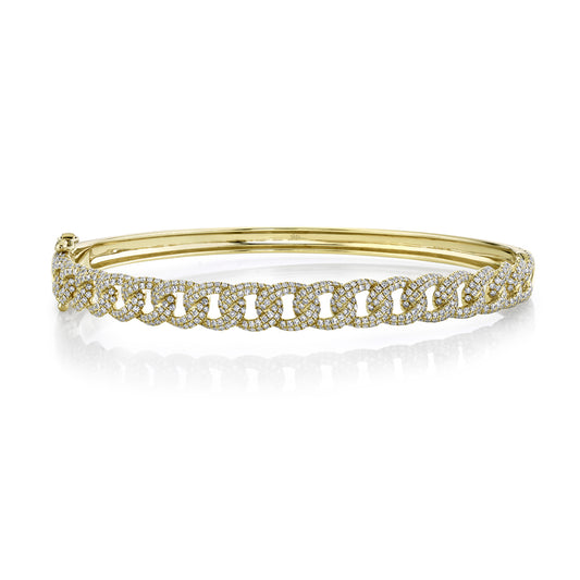 1.26Ct 14K Y/G Diamond Pave Link Bangle