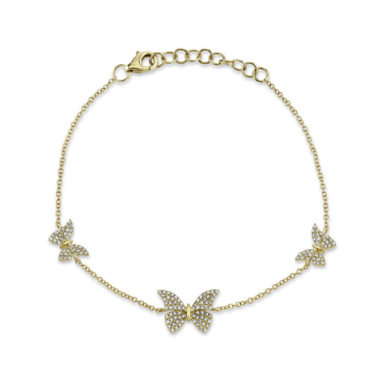 0.30Ct 14K Y/G Diamond Butterfly Bracelet