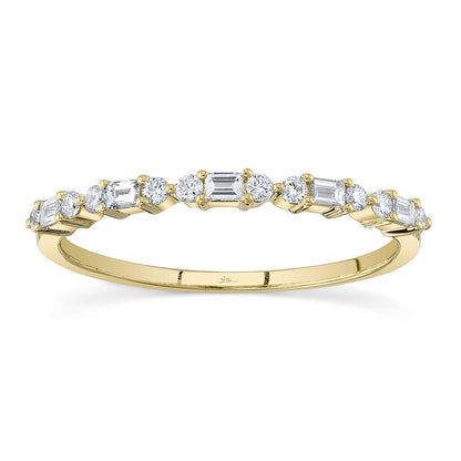 0.25Ct 14K Y/G Diamond Baguette Band